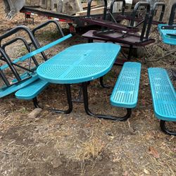 Commercial Metal Picnic Tables 