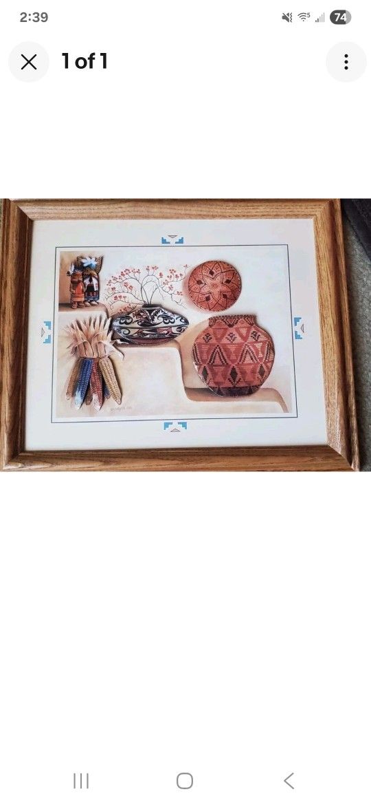 WOLF MOTTO SOUTHWESTERN FRAMED PRINT NEW