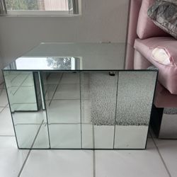 Beveled Mirrored End Table