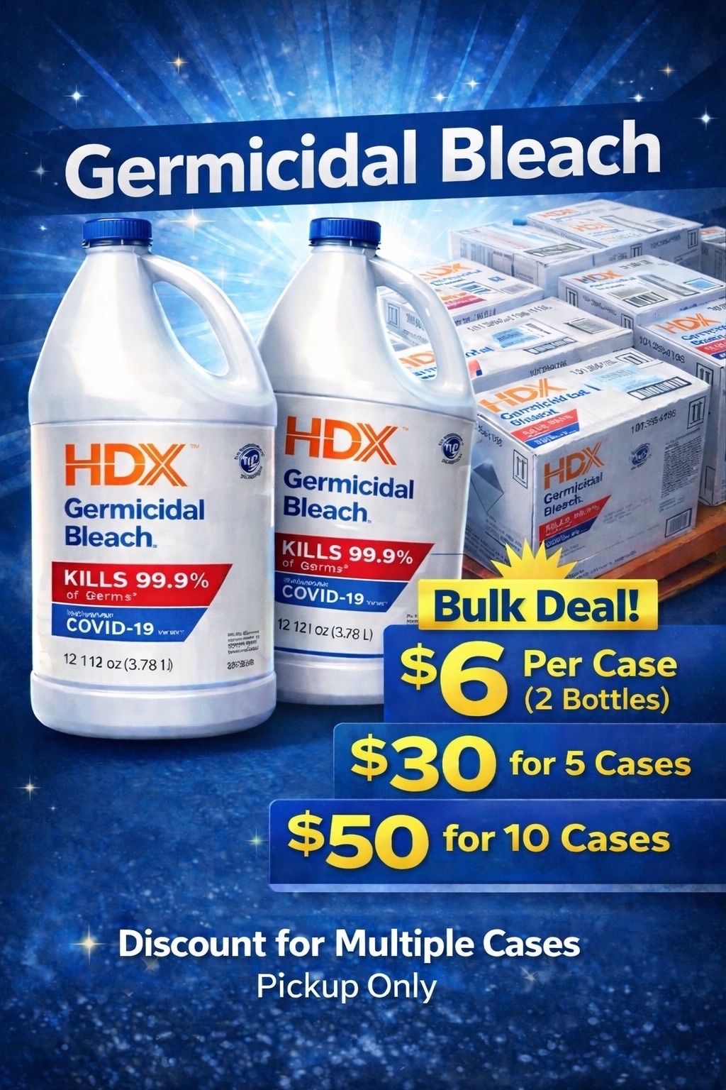 HDX Germicidal Bleach (2-Gallon Case) – Bulk Discounts Available