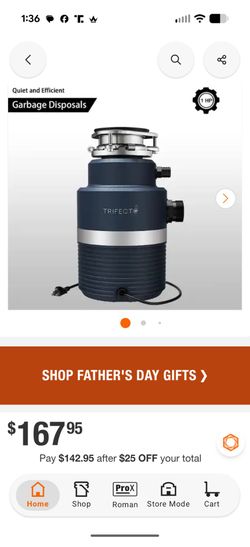 Trifecta 1 HP garbage disposal (43 Ave and Baseline in Laveen)