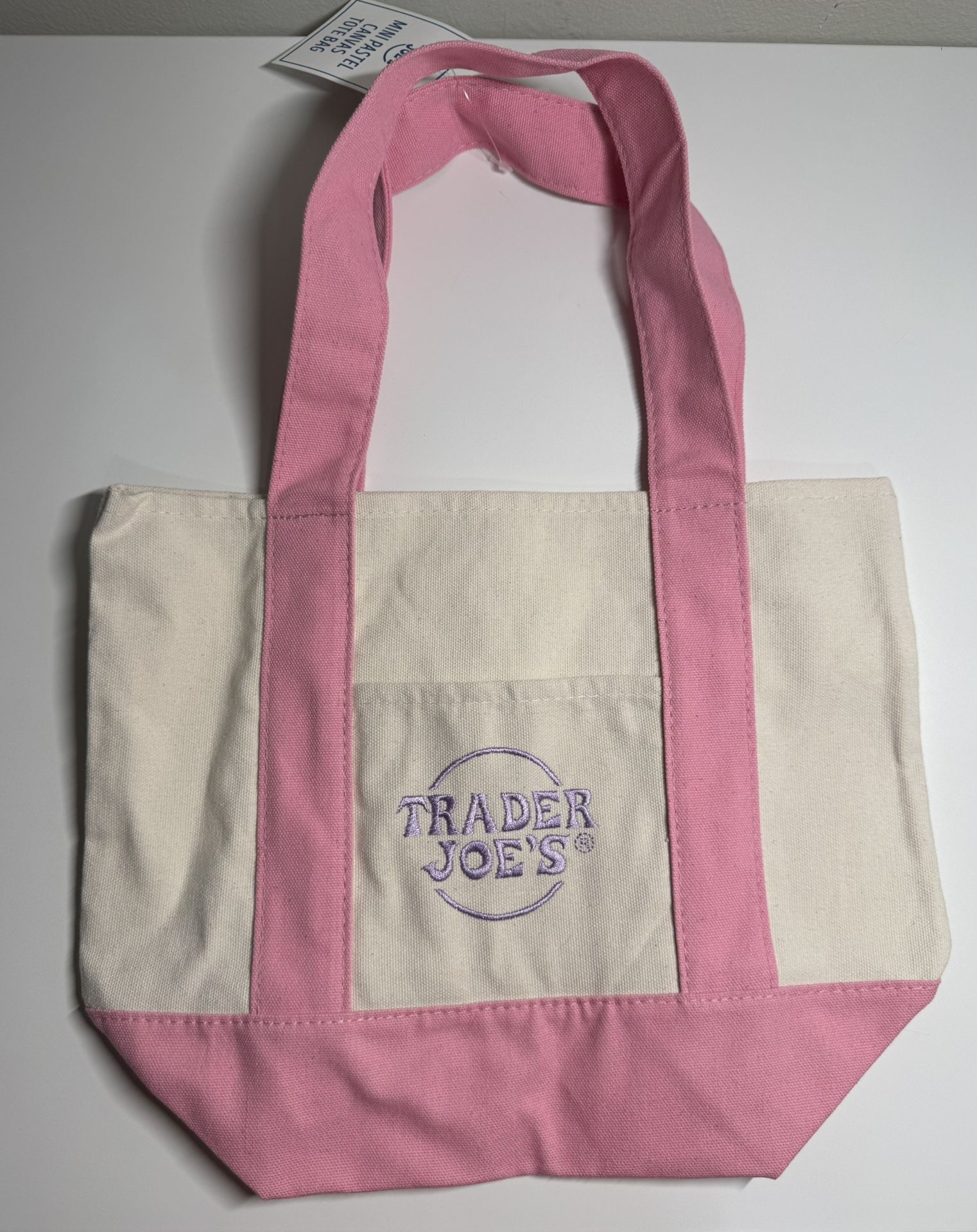 Trader Joe's Mini Canvas Bag Pink