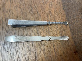 2 Antique Tweezers With Ear Wax Scoops