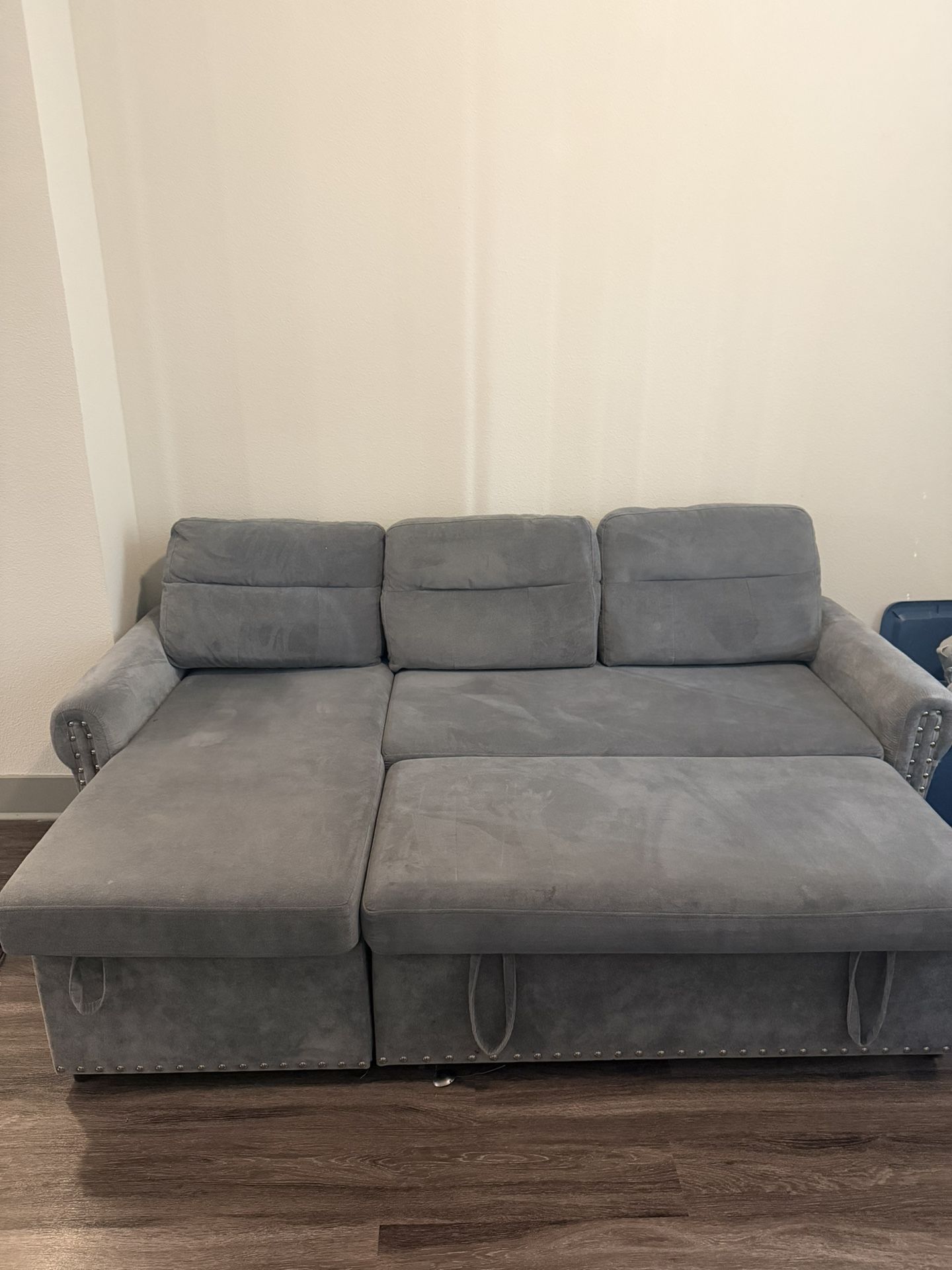 Sofa Extended As Bed With Storage. Pet free Home