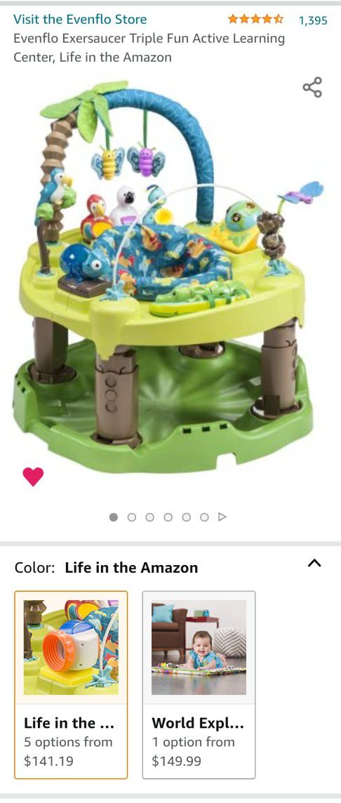 Evenflo Exersaucer Triple Fun Active Learning Center, Life in the Amazon

