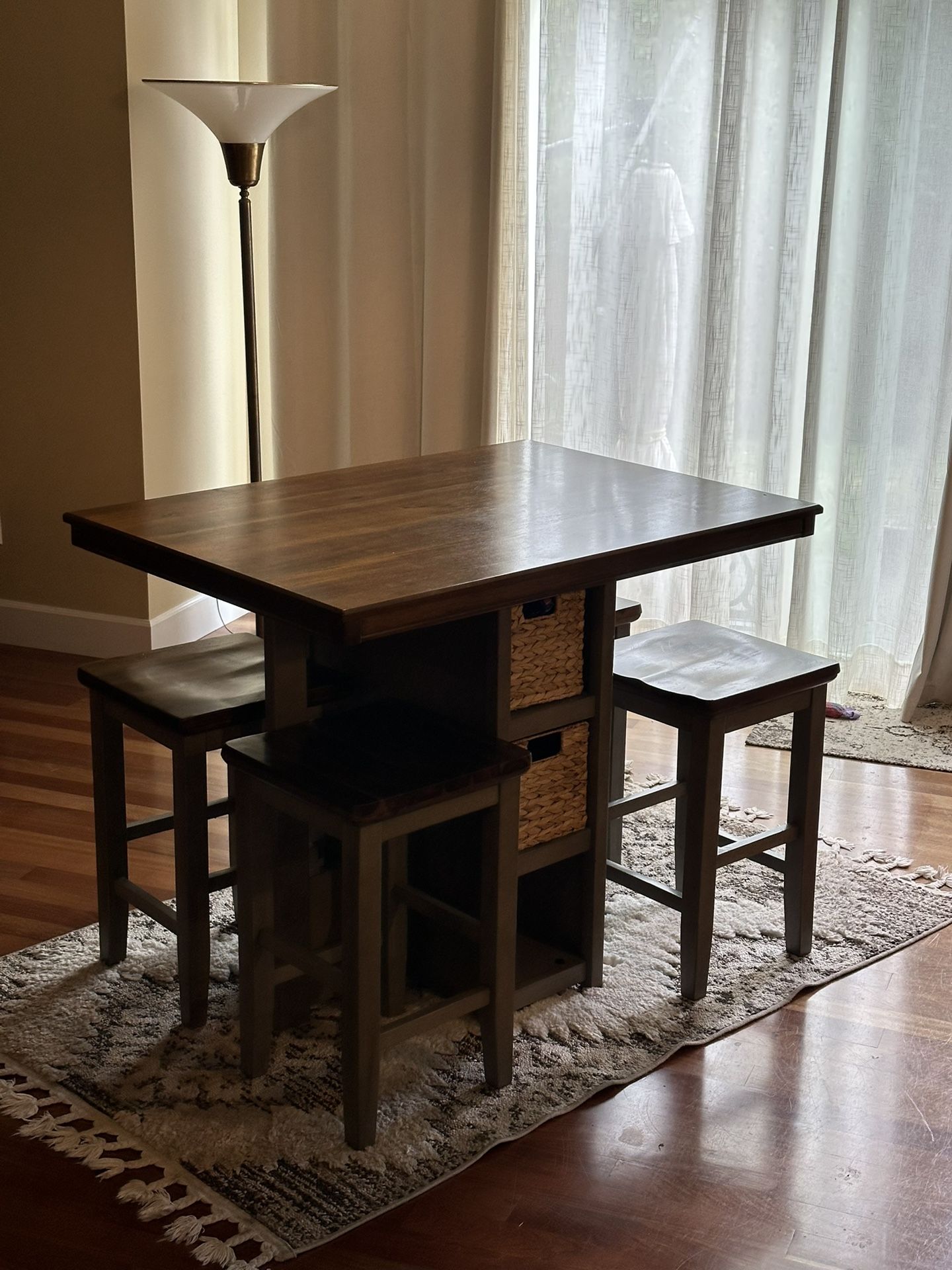 Counter Height Dining Table and Barstools