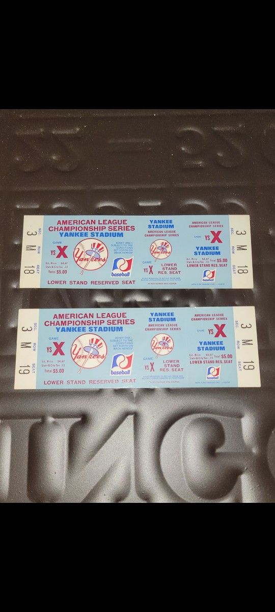 1977 N.Y. YANKEE ALCS tickets