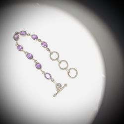Amethyst Sterling Silver bracelet **$5 FLAT FEE US SHIPPING**