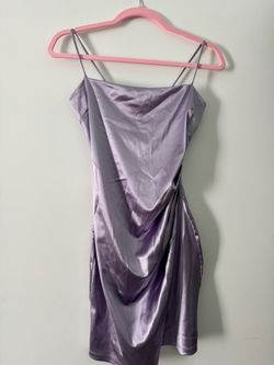 Lavender Satin Mini Slip Dress