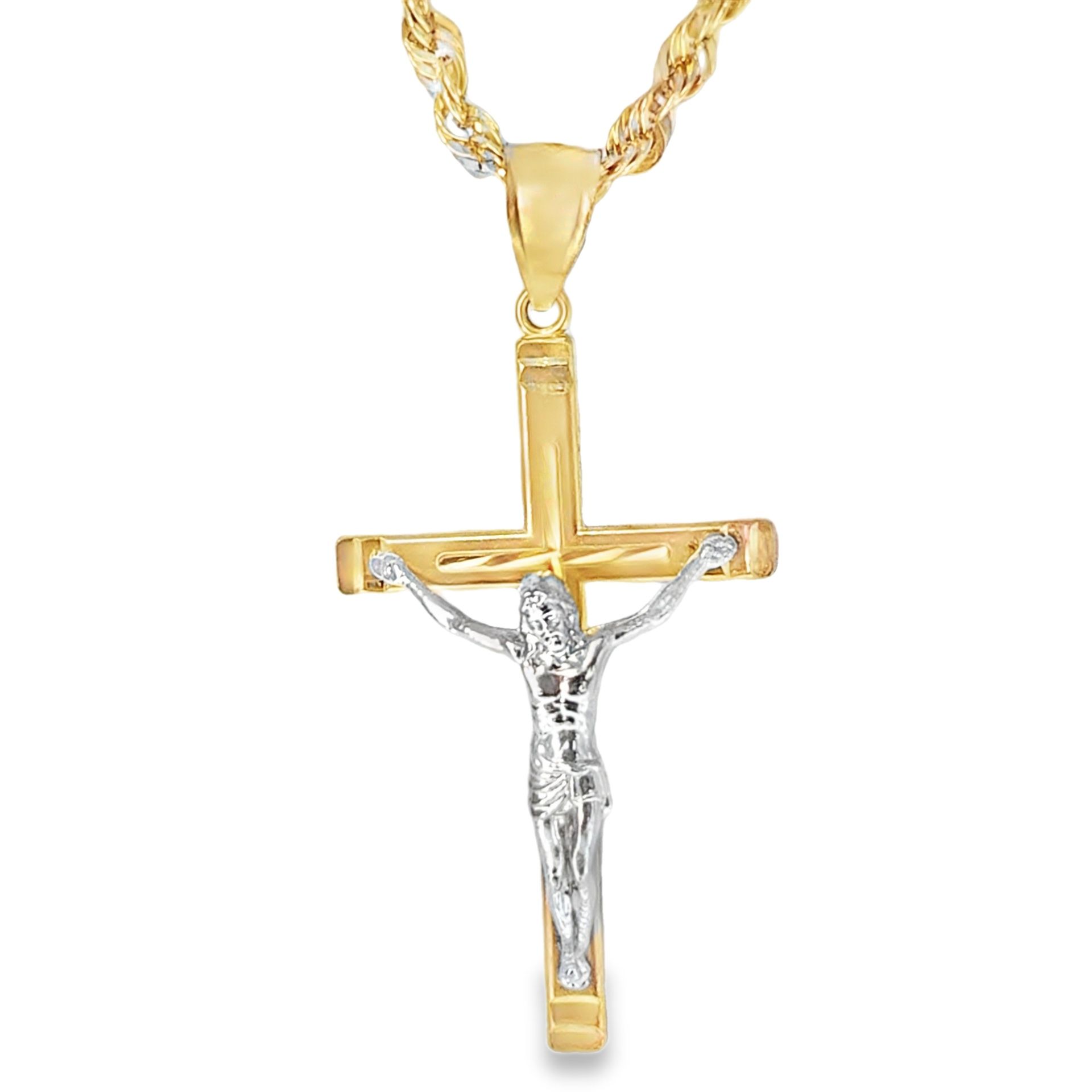 10k Yellow Gold Cross Charm Necklace