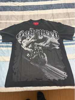 Godspeed Men's Short Sleeve T-Shirt American High Street Fashion Print