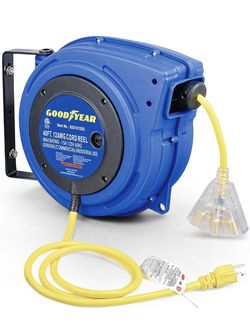 Goodyear Extension Cord Reels (12AWG x 40 FT (SJTOW Cable) w/LED Light-Up Tap)