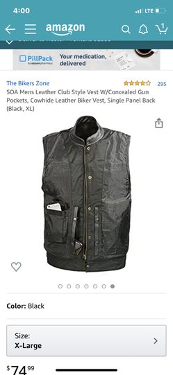 SOA men’s leather club style vest