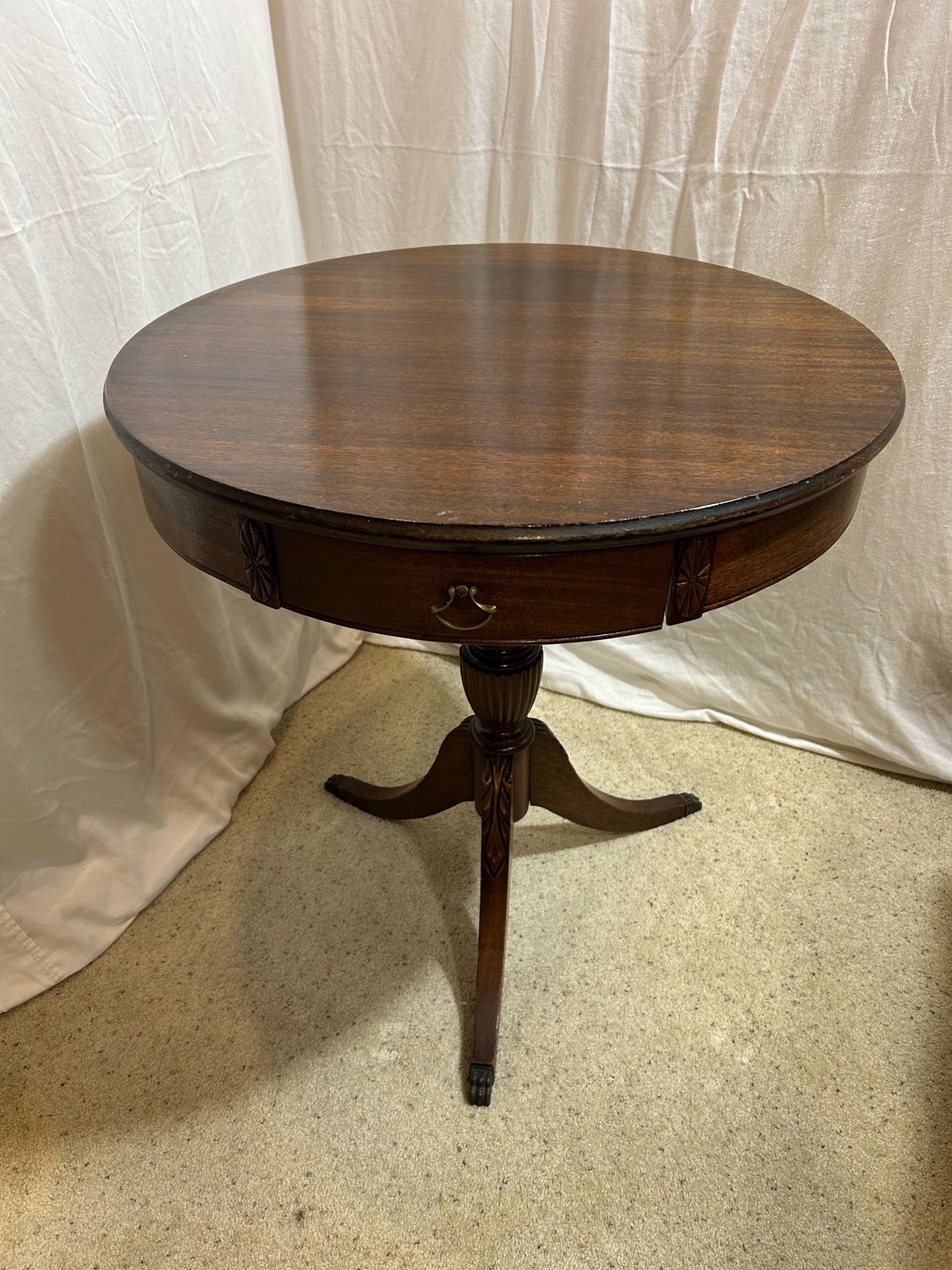 Vintage Drum table by Rice& Company