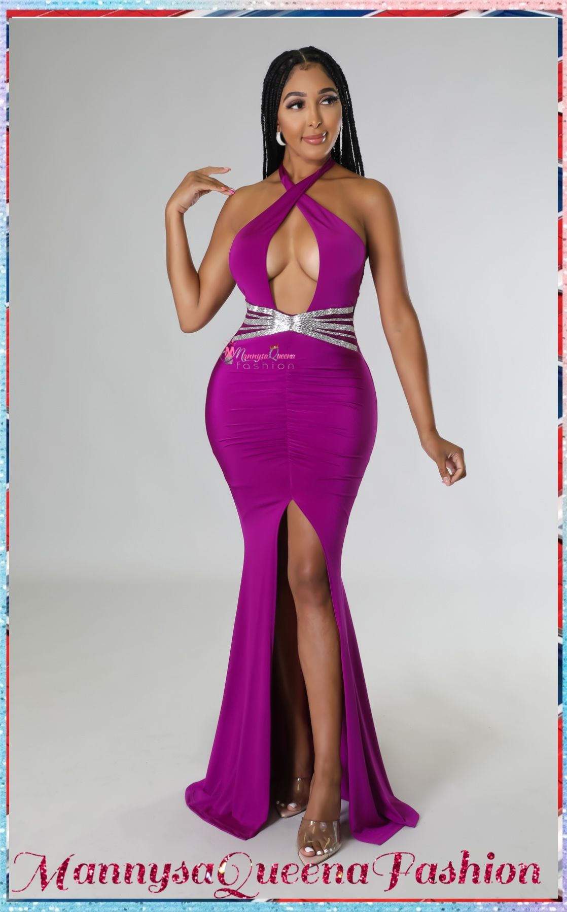 Venus Purple Gown Dress