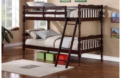 Twin Over Twin Wood Bunk Bed