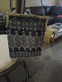 Black Beaded Purse