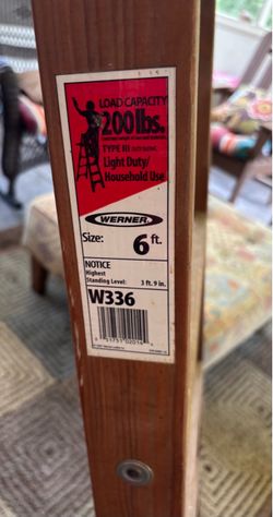 6 foot wooden Werner ladder