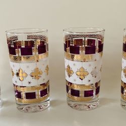 Gold Mid Century Glasses Of 4