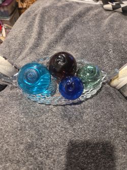 vintage art glass spheres