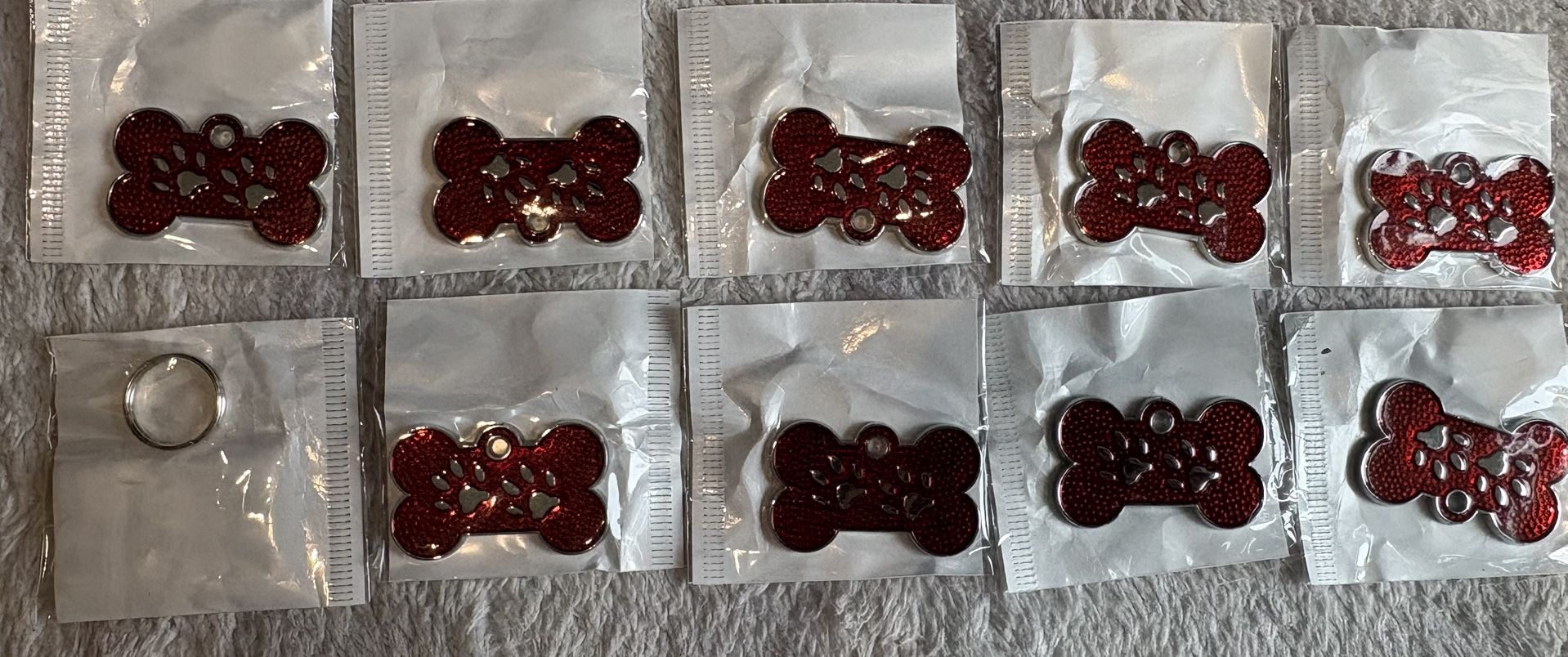Red Dog Tags Stainless Steel #10pcs
