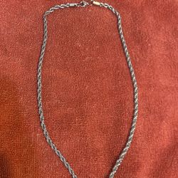 4mm 20inch Silver Rope Chain 