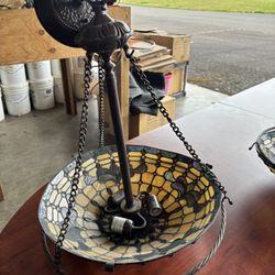 Tiffany Style Mosaic Stained Glass Hanging Lamp