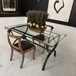 Designer Glass Dining Room Table