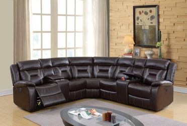 JUST IN!!! BEAUTIFUL BROWN Living Room Power Reclining Sectional $10 DOWN