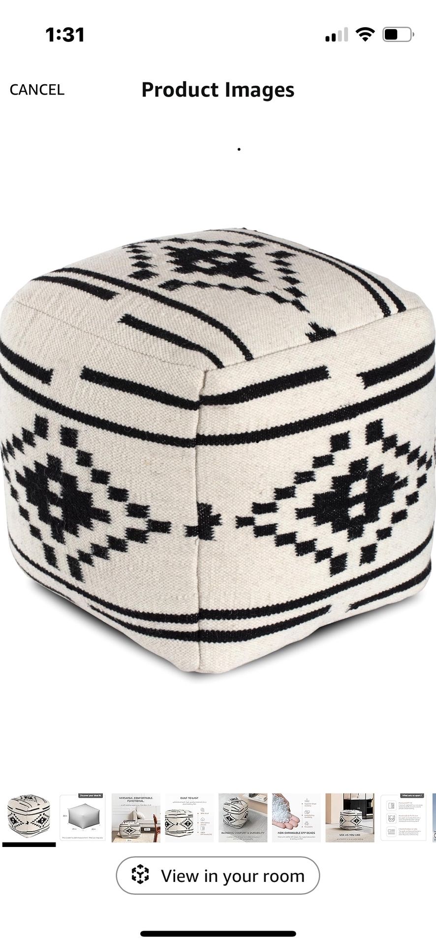 2 Square Pouf Ottomans