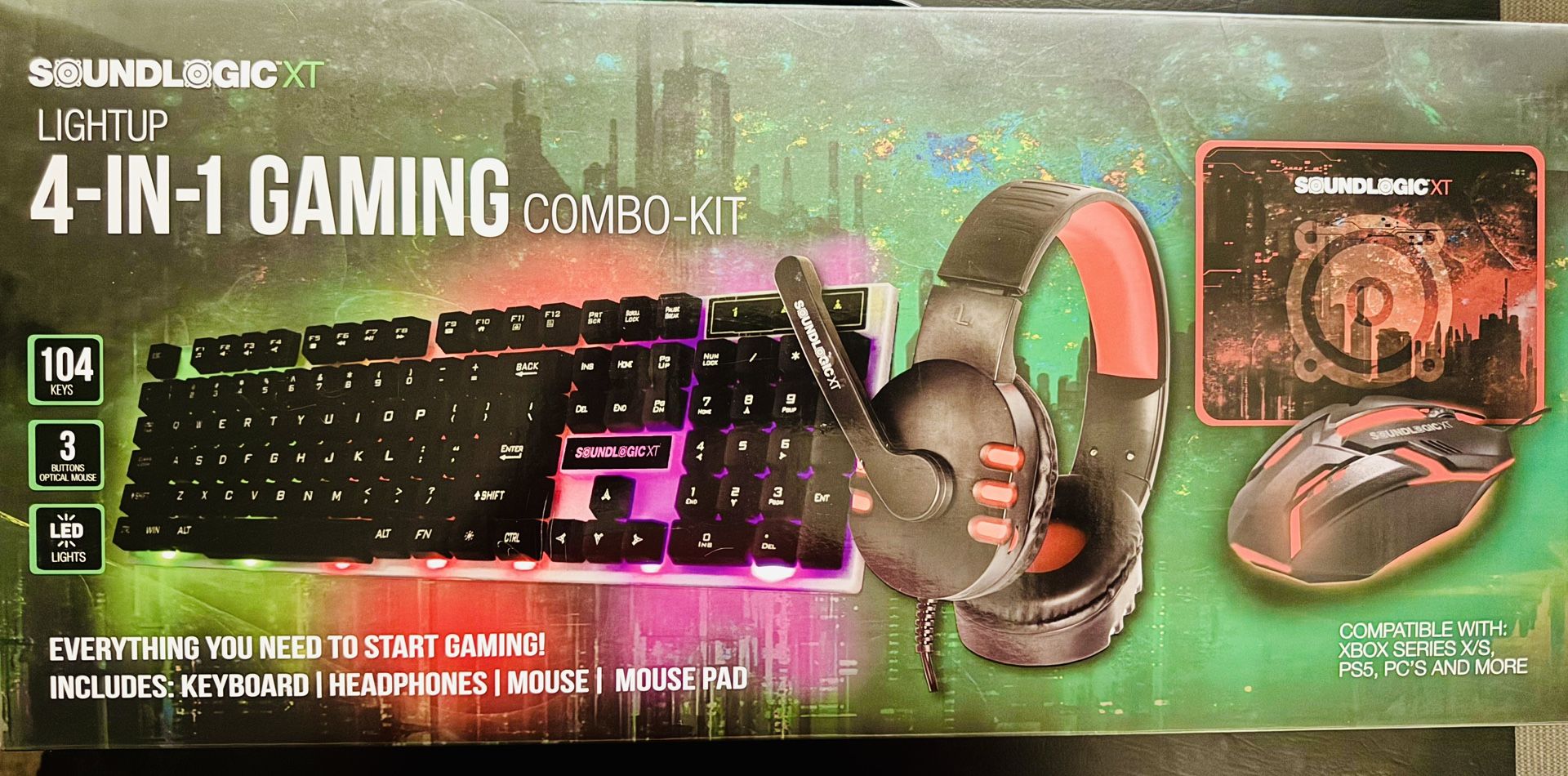 SoundLogic XT Light-up 4-in-1 Gaming Combo Kit
