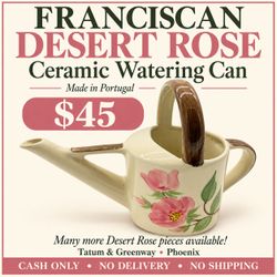 Franciscan Desert Rose Ceramic Watering Can – Made in Portugal – $45