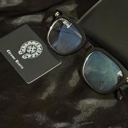 Black CH Glasses With Blue Lenses 
