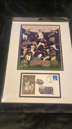 2001 Arizona Diamondbacks World Series Champions Matted Display (OBO)