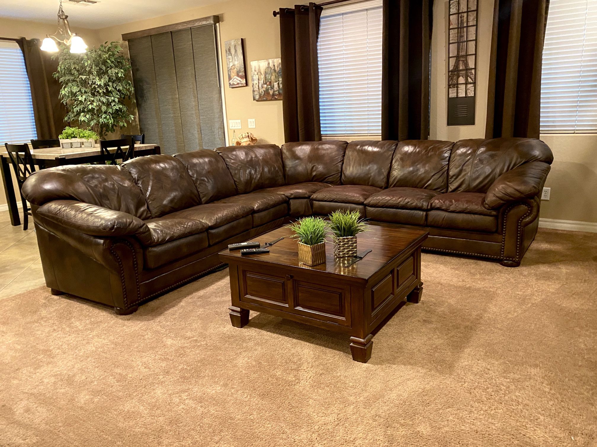 Genuine Leather Sectional Couch 