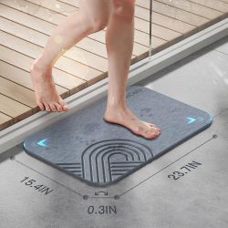 Stone Bath Mat – Diatomaceous Earth Quick Drying Non-Slip Shower Mat – Super Absorbent Water Absorbing Bath Stone Mat for Bathroom, Kitchen, and Showe