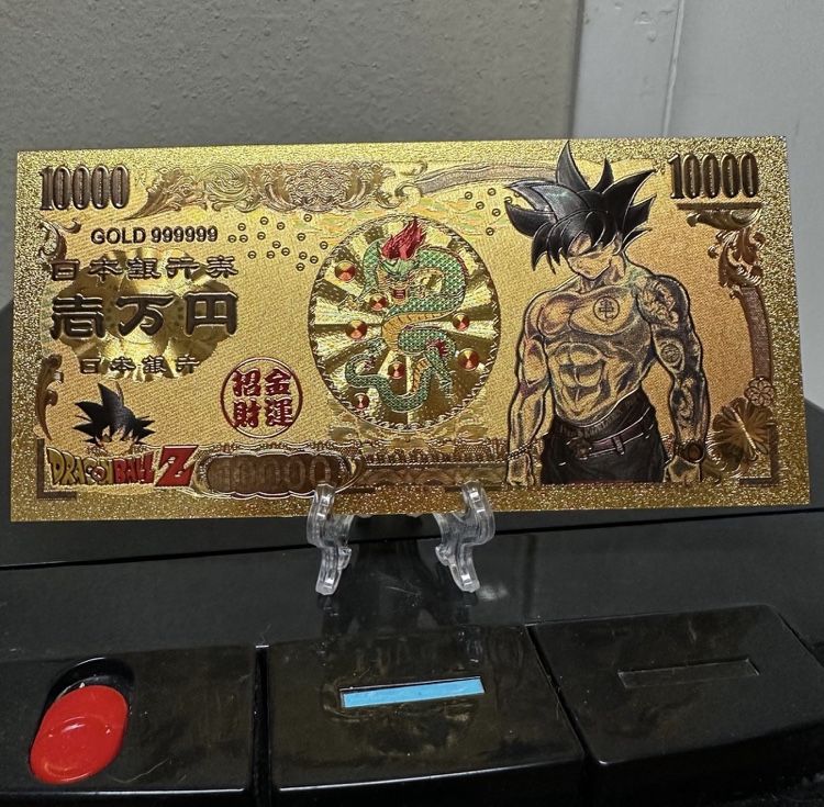 Ultra Instinct Goku (Dragon Ball Z) 24k Gold Foil Plated Banknote