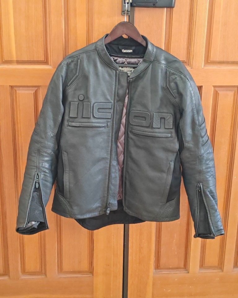 Men's Icon Motorcycle Jacket Leather L Large
