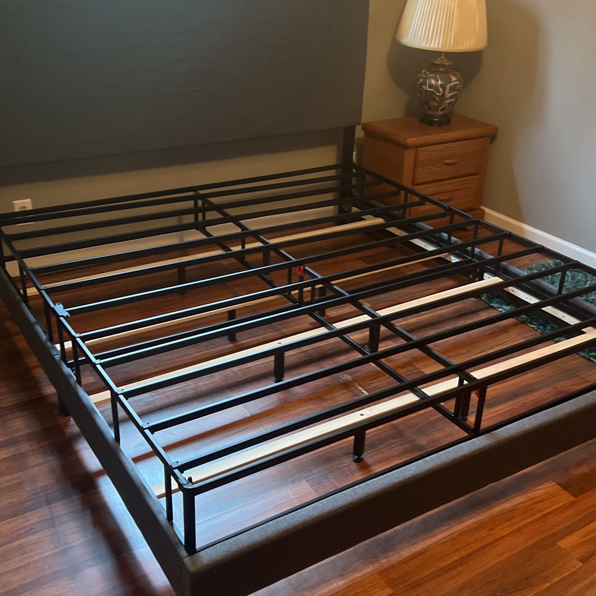 Brand New King Bed With New Metal Frame As Box Spring