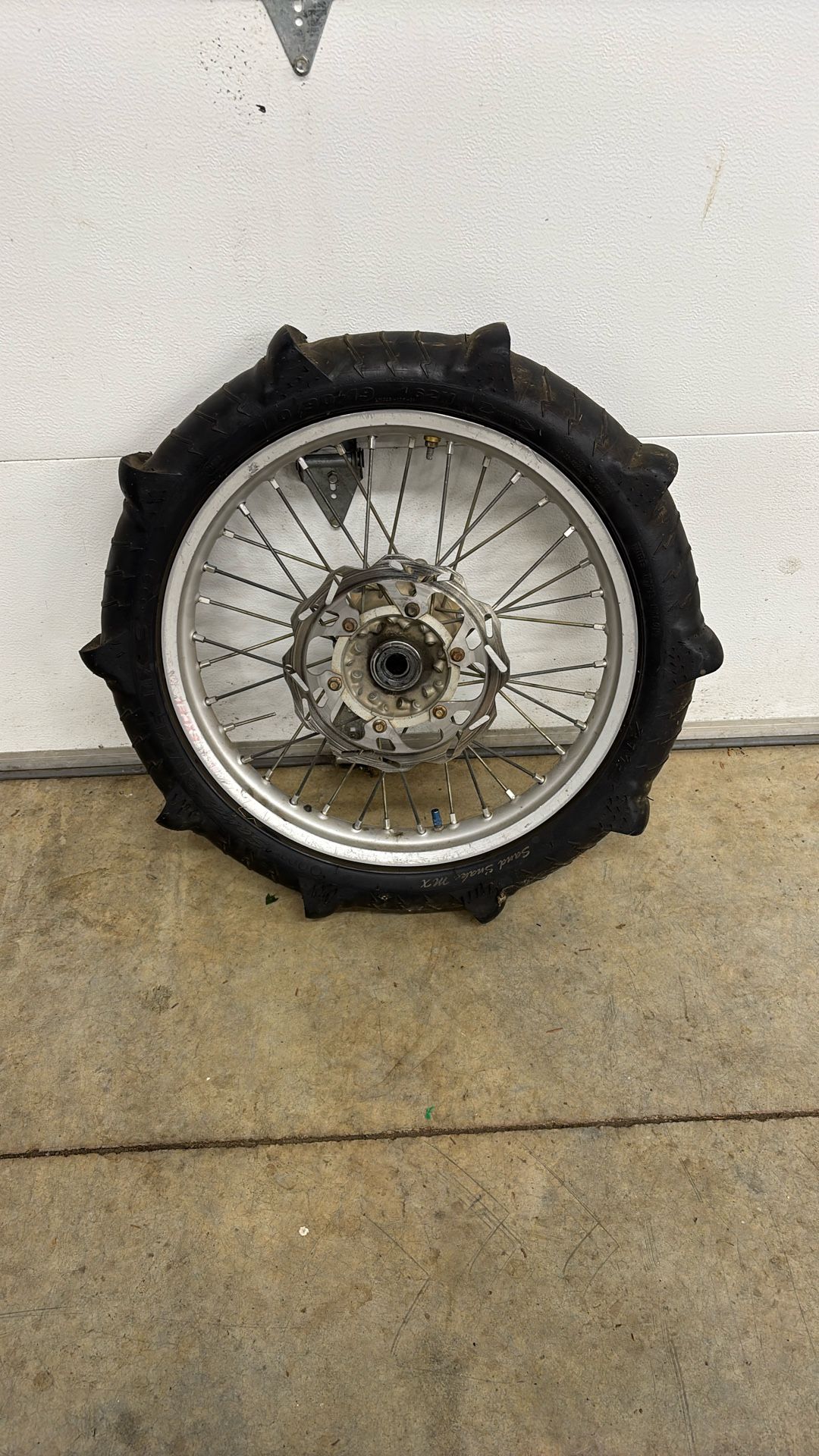 Dirt Bike Rim And Paddle Tire