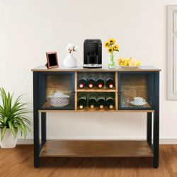 ✨ NEW Modern Industrial Bar Cabinet / Sideboard - Wine Rack, Storage & Display ✨