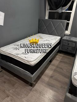 New twin bed frame with mattress