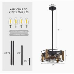 Wood Caged Ceiling Fan with Lights, Farmhouse Bladeless Flush Mount Ceiling Fan with Lighting,

Remote Control, 17" Round ➡️YES! IT'S STILL AVAILABLE⬅