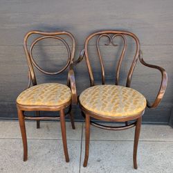 Set Of Two Vintage Antique Parlor Chairs 