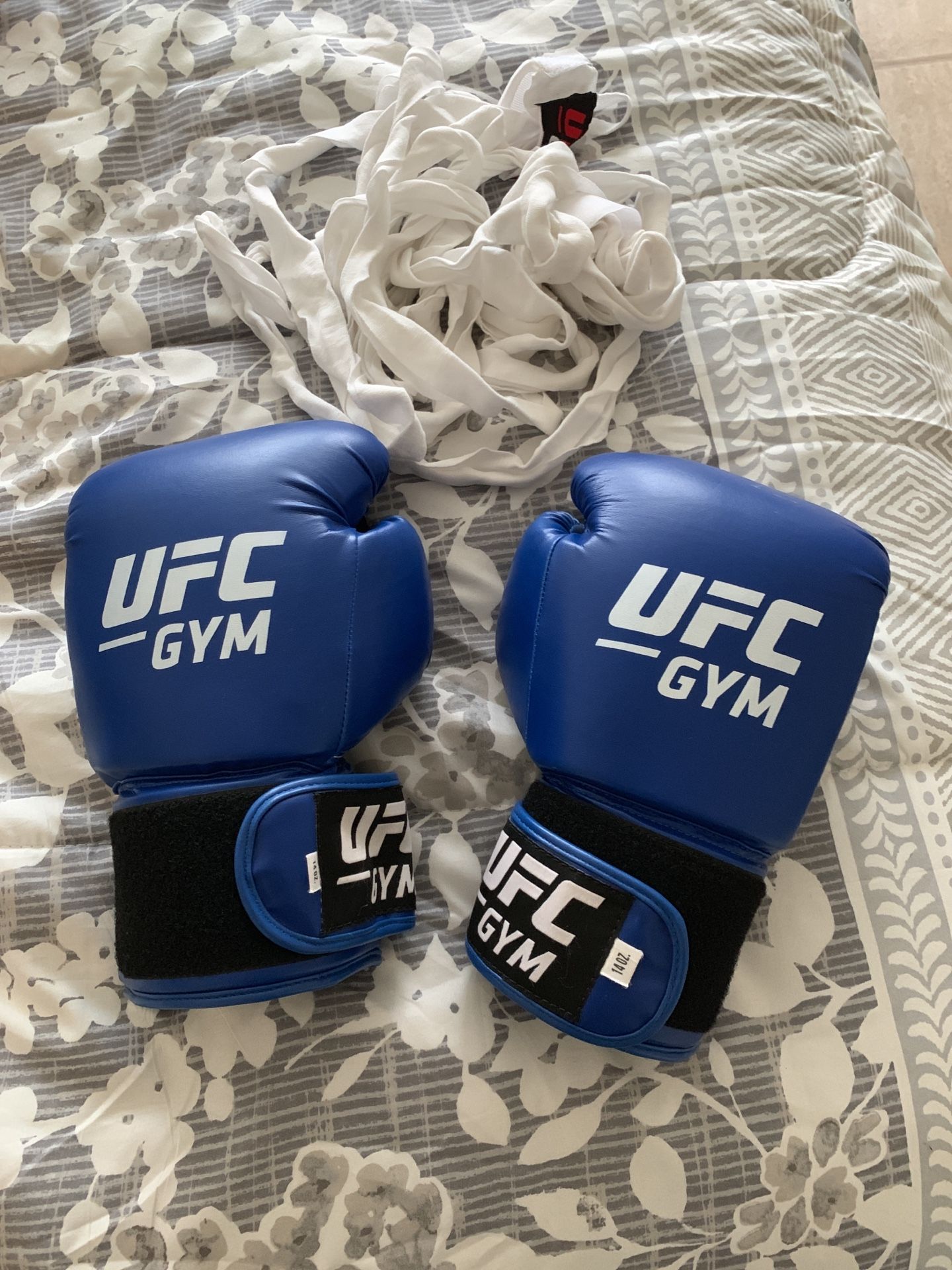 UFC boxing gloves and wraps