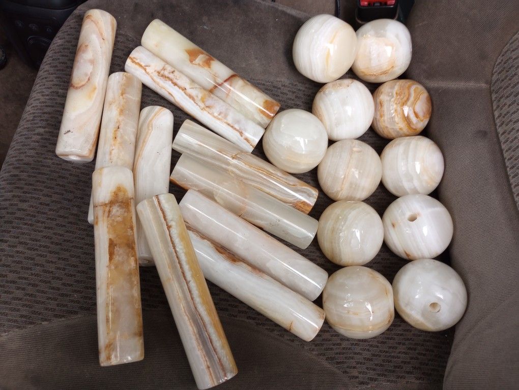 Green Onyx Calcite Cylinders And Spears Polished Natural Crystals