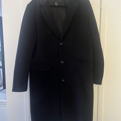Forever 21 Black Trench Coat Size Large 