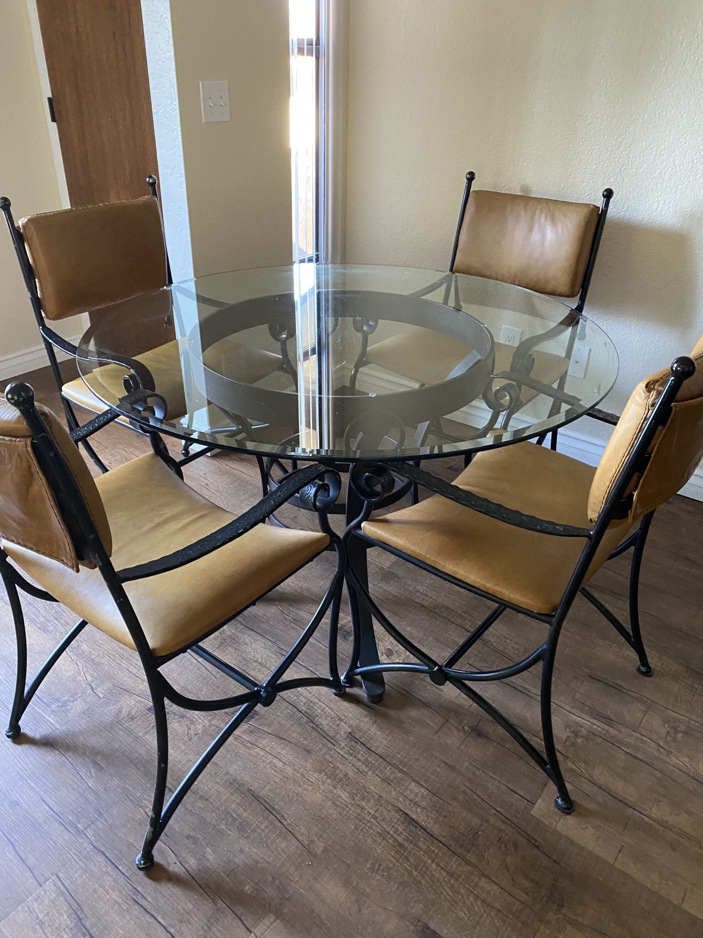 Wrought Iron Dining Table & Chairs - High End