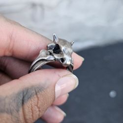 Skull / Demon Bone Ring – Heavy Metal – Size 10/10.5