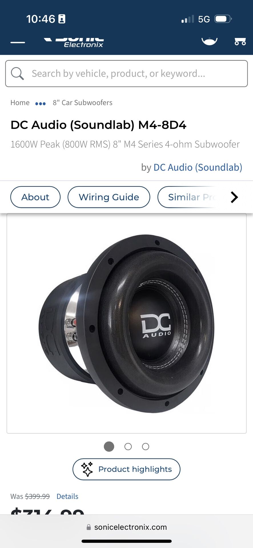 Dc Audio 8 Inch Sub 800 Watts